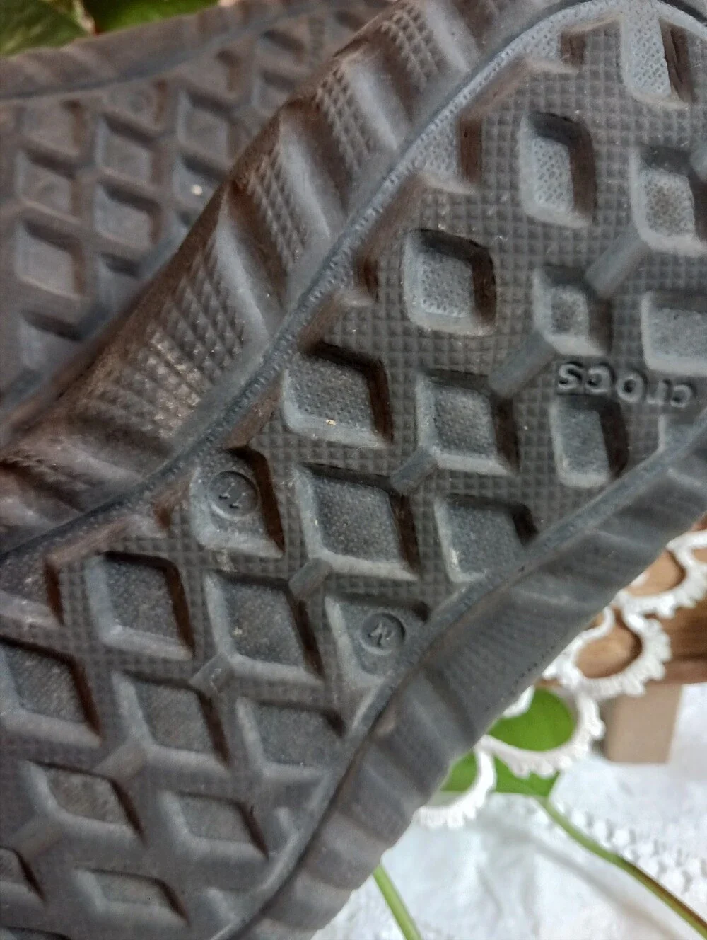 Ionic Comfort Crocs Men 11 Black Velcro Straps Good Condition Soles And Footbed